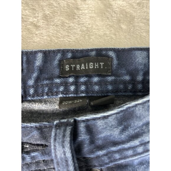 Superdry Mens Jeans 30 X 32 Blue Officer Straight Copper Black Denim Button Fly - Picture 6 of 13